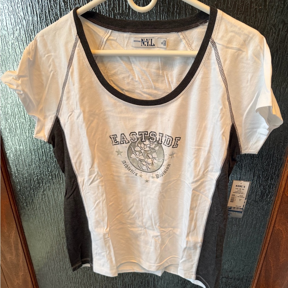 Kohl's Black and White Eastside Graphic Tee NWT